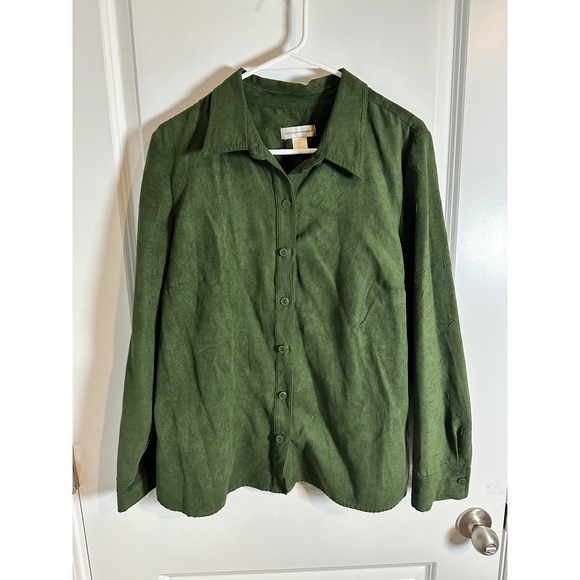Christopher & Banks Tops - Christopher & Banks Olive Green Button Down Long Sleeve Shirt Women's